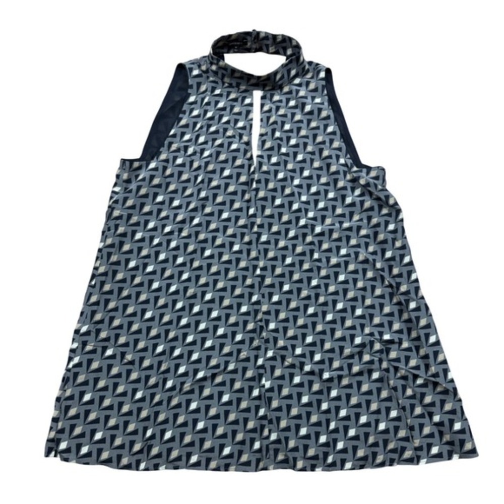 Lafayette 148 New York‎ Geometric Print Silk Sleeveless Blouse Top M